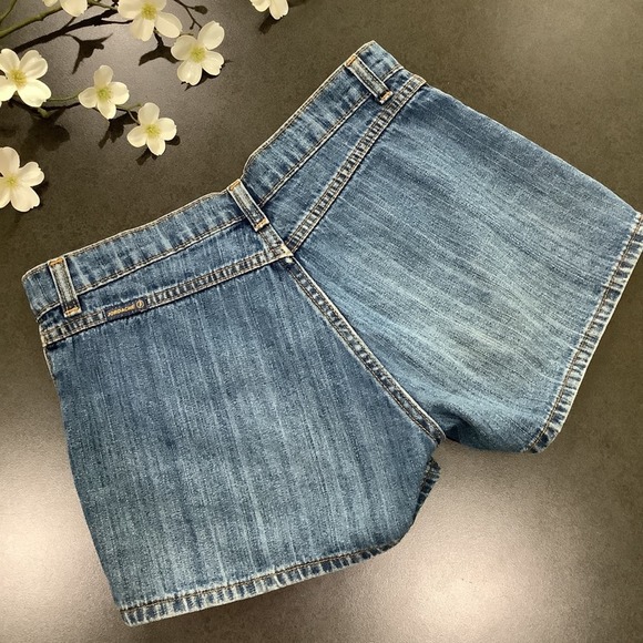 Vintage Y2K Jordache Bare Back Shortie Jean Shorts Button Fly Patch Pocket 90’s - Picture 5 of 9